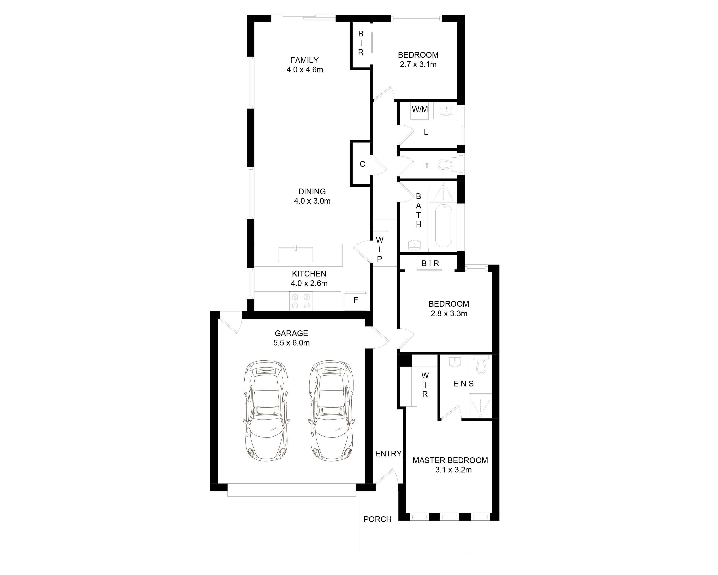 Black & White Floor Plan